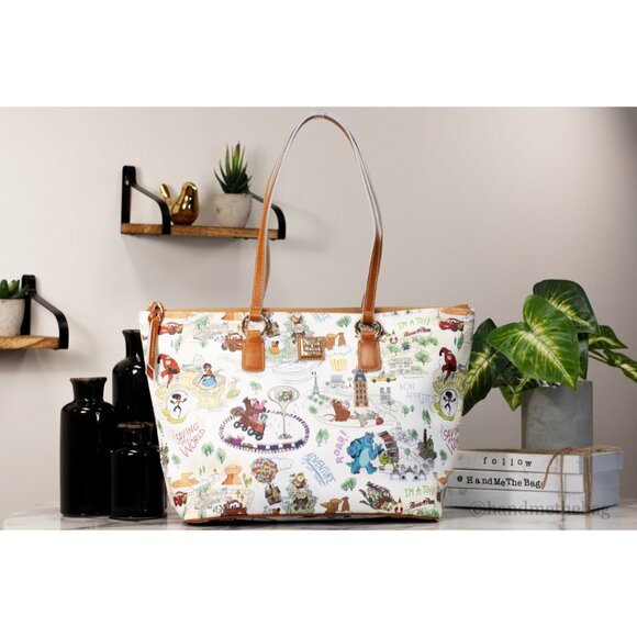 NEW Dooney & Bourke Disney Pixar Maps Medium Tote Bag Handbag Purse